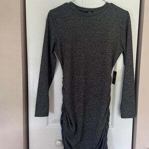 Express Charcoal Long Sleeve Dress